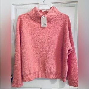 Pink Peach Cowl Neck Sweater Medium